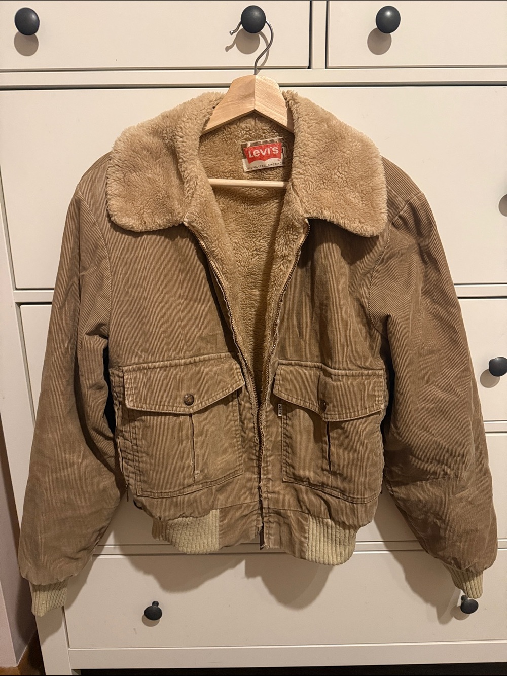 Levi's 80’s Vintage Type 2 Tan Corduroy Bomber with Sherpa Collar